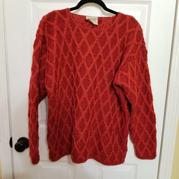 Connemara Knit Wear Orange Merino wool Sweater. - Picture 1 of 4